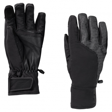 Jack Wolfskin Gloves Night Hawk - touchscreen-friendly, reflective, windproof - black